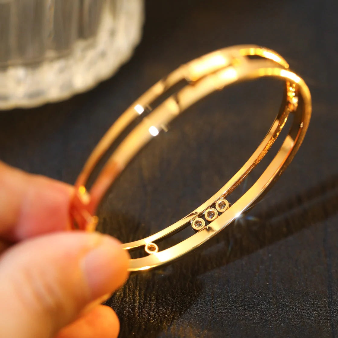 [AuraEcho]Move Romane Diamond Bangle Bracelet