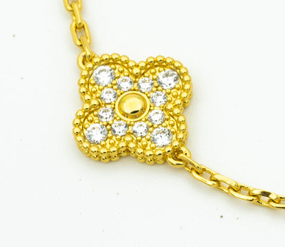 [AuraEcho] CLASH & Clover Laser 5-Motif & LOVE Brushed Bracelet Stack Set