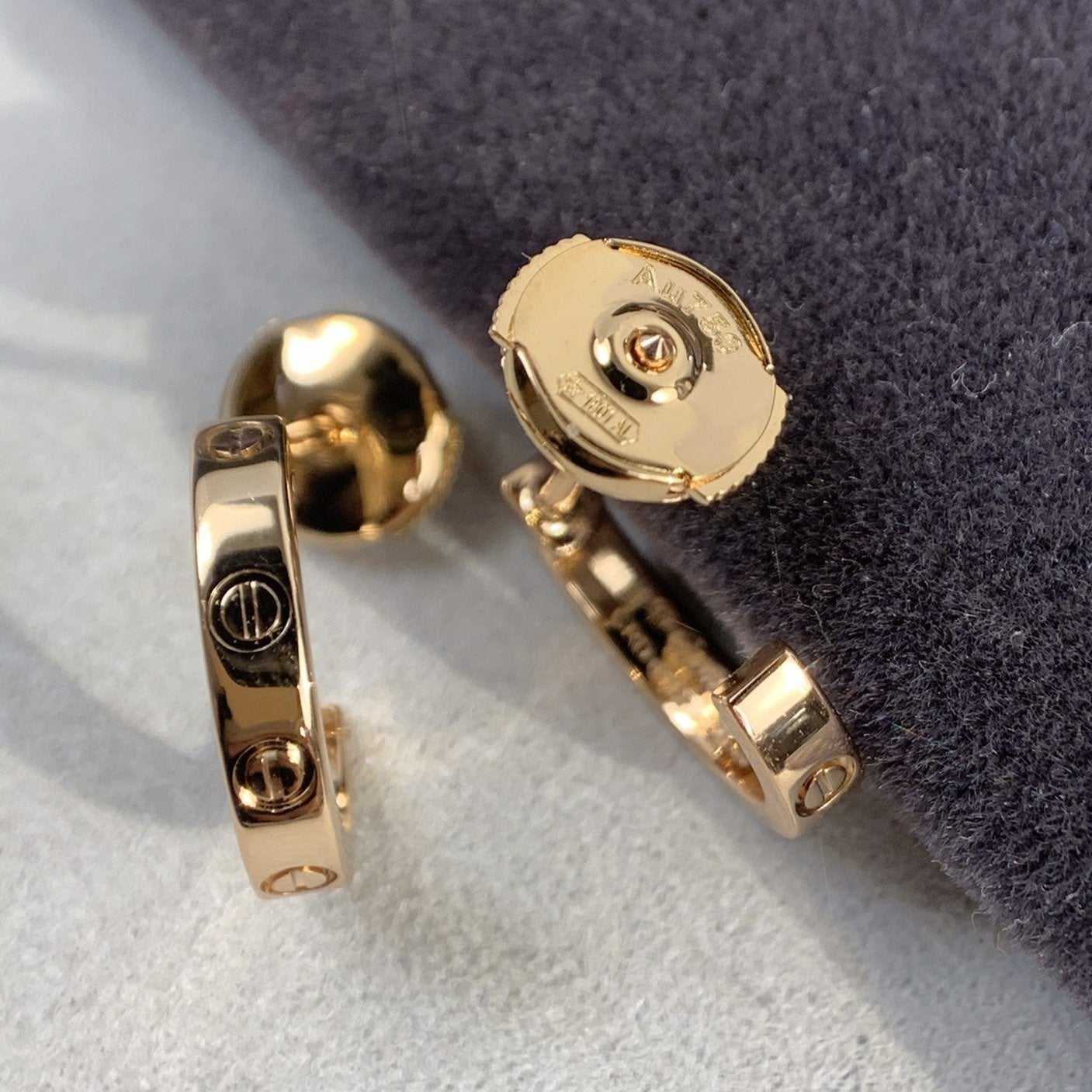 [AuraEcho]LOVE EARRINGS 2.65MM PINK GOLD