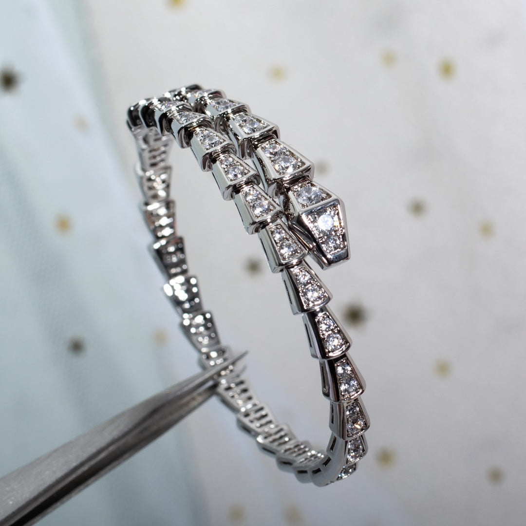 [AuraEcho]SERPENTI BRACELET 6MM SILVER DIAMOND