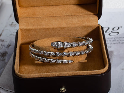 [AuraEcho]SERPENTI BRACELET SILVER DIAMOND DOUBLE ROW