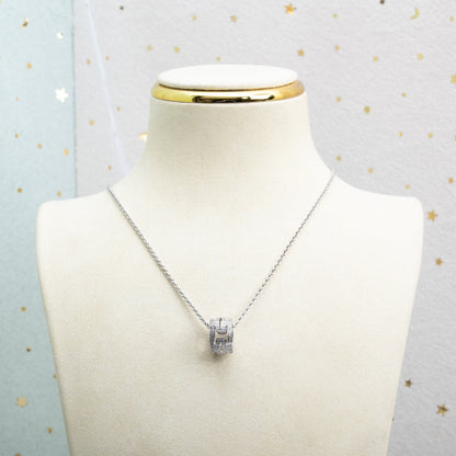 [AuraEcho]PARENTESI NECKLACE SILVER DIAMOND