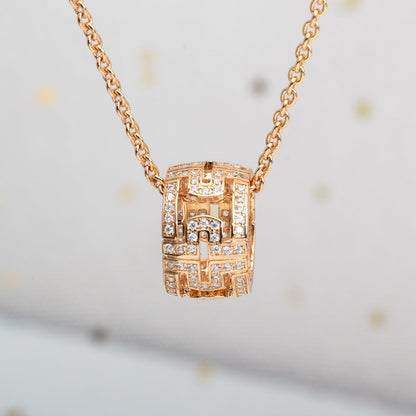 [AuraEcho]PARENTESI NECKLACE PINK GOLD DIAMOND