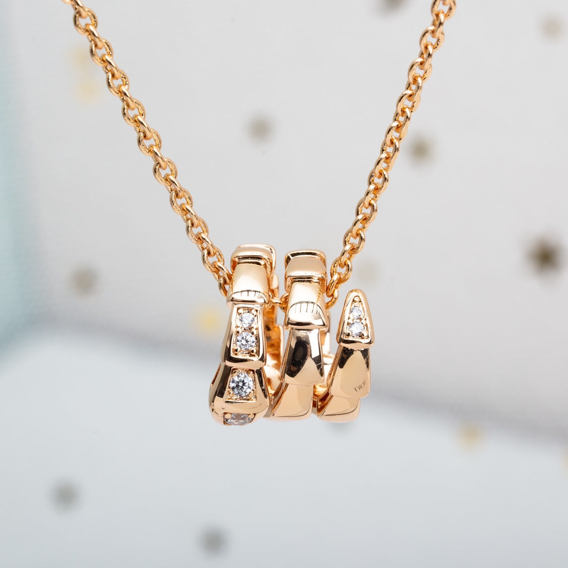 [AuraEcho]SERPENTI PINK GOLD NECKLACE DIAMOND