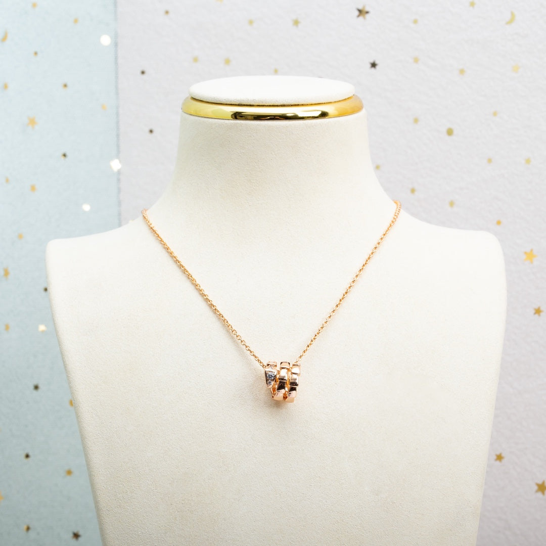 [AuraEcho]SERPENTI PINK GOLD NECKLACE DIAMOND