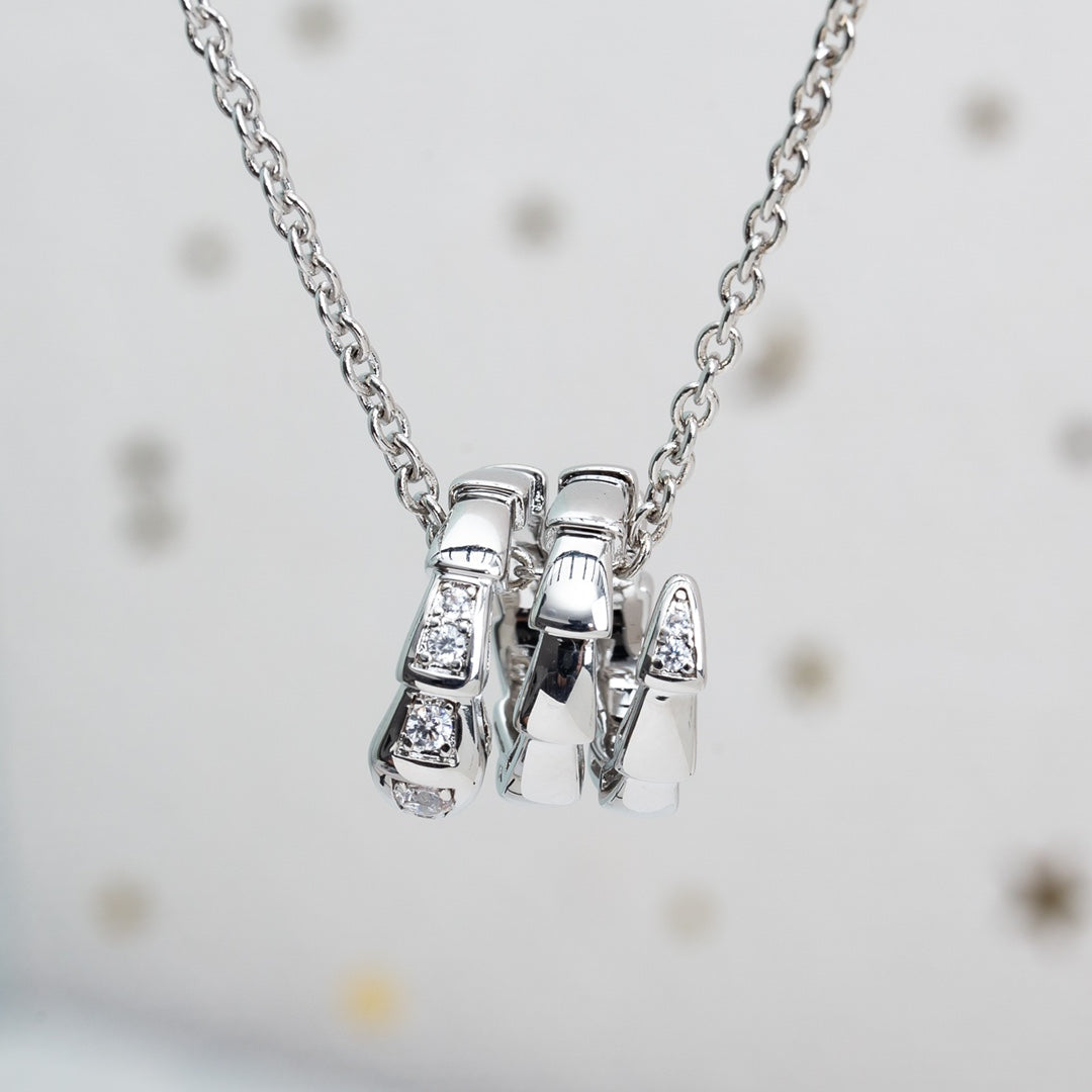 [AuraEcho]SERPENTI SILVER NECKLACE DIAMOND