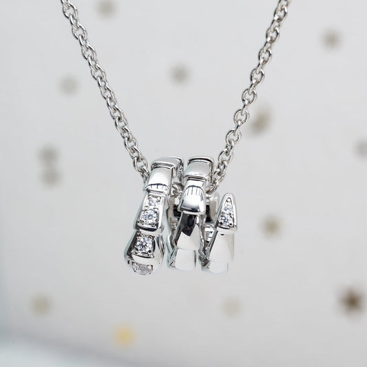 [AuraEcho]SERPENTI SILVER NECKLACE DIAMOND