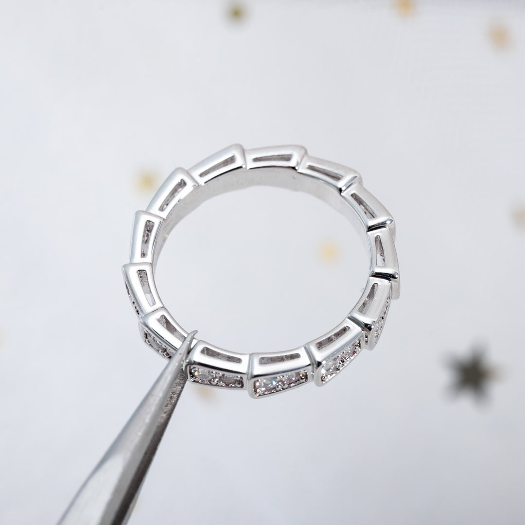 [AuraEcho]SERPENTI RING SILVER DIAMOND PAVED 3MM