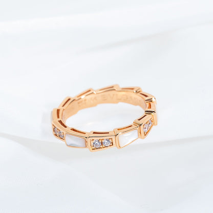 [AuraEcho]SERPENTI RING PINK GOLD DIAMOND MOP 3MM