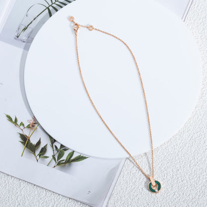 [AuraEcho]GARI NECKLACE PINK GOLD MALACHITE