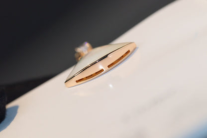 [AuraEcho]DREAM NECKLACE WHITE MOP PINK GOLD 1 DIAMOND