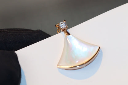 [AuraEcho]DREAM NECKLACE WHITE MOP PINK GOLD 1 DIAMOND