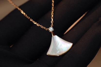 [AuraEcho]DREAM NECKLACE WHITE MOP PINK GOLD 1 DIAMOND