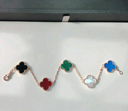[AuraEcho]CLOVER 5 MOTIFS MULTICOLOR  BRACELET