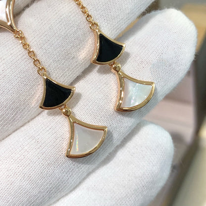 [AuraEcho]DREAM EARRINGS 3 MOTIFS ONYX MOP PINK GOLD