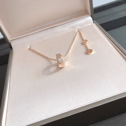 [AuraEcho]SERPENTI PEDANT DIAMOND PINK GOLD NECKLACE