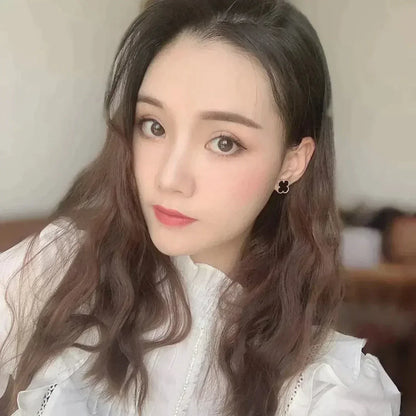 [AuraEcho]CLOVER MEDIUM 1 MOTIFS  ONYX STUD EARRINGS