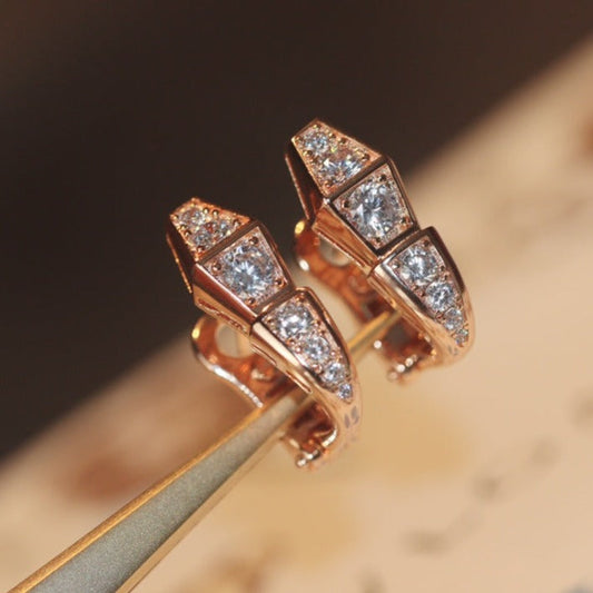 [AuraEcho]SERPENT PINK GOLD DIAMOND EARRINGS