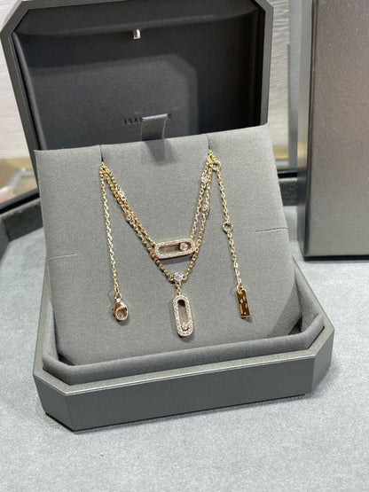 [AuraEcho]MOVE 2 ROW DIAMOND NECKLACE