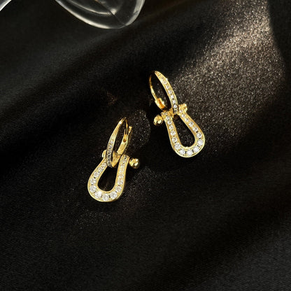 [AuraEcho]FORCE 10 FULL DIAMOND DROP EARRINGS MEDIUM MODEL