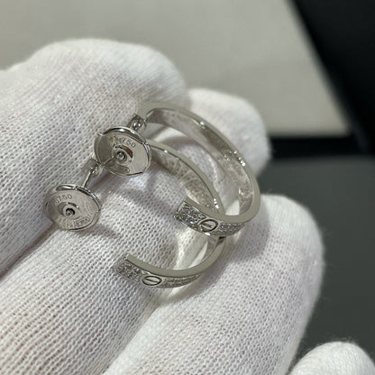 [AuraEcho]LOVE DIAMOND SILVER HOOP EARRINGS