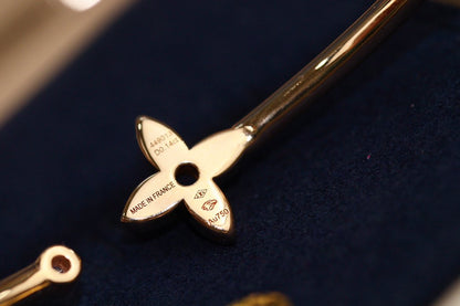 [AuraEcho]IDYLLE PINK GOLD OPEN BRACELET DIAMOND PAVED