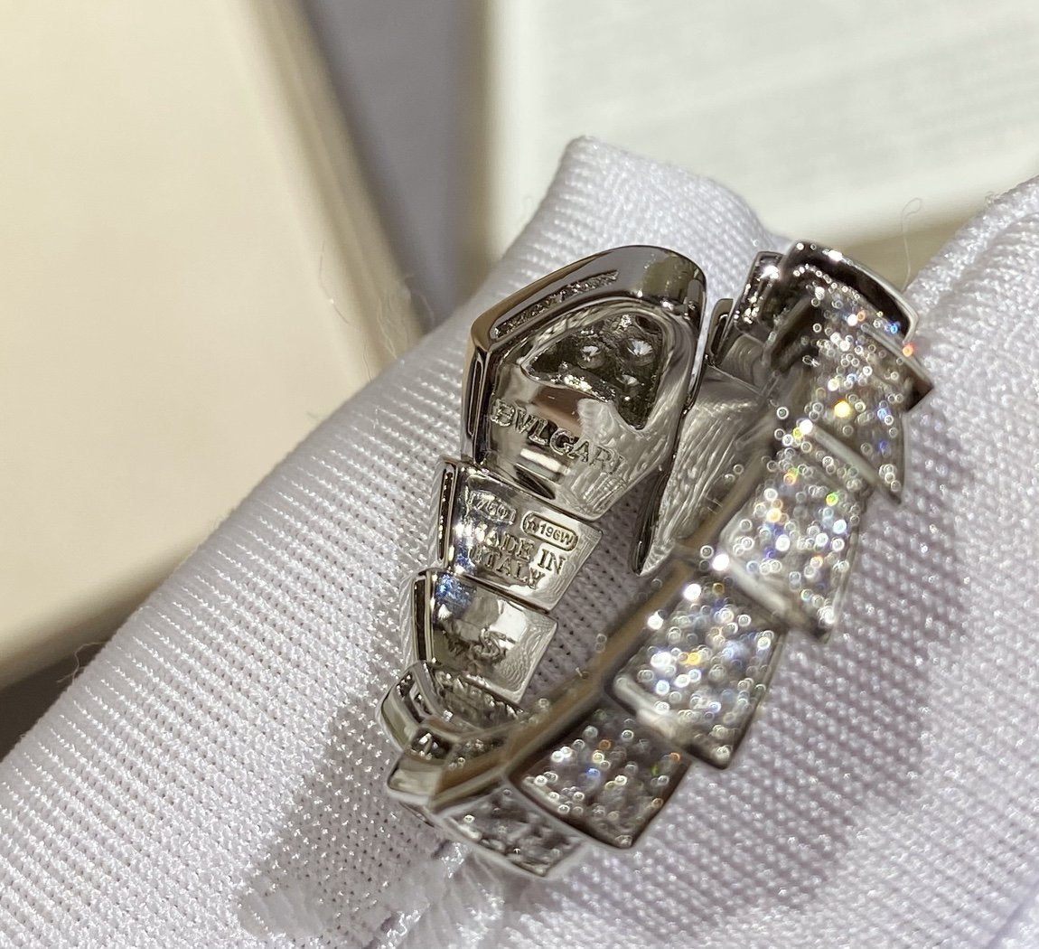 [AuraEcho]SERPENTI LARGE RING SILVER DIAMOND PAVED