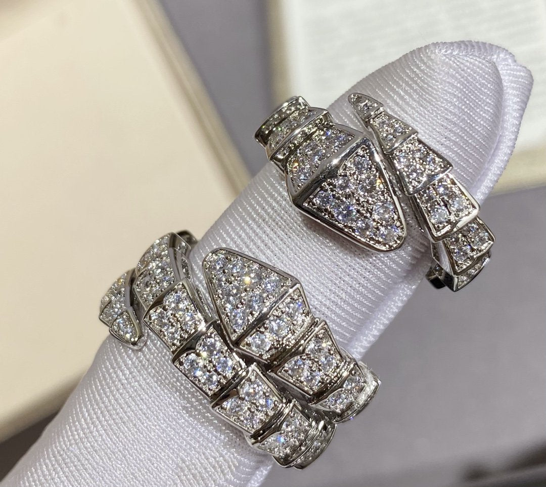 [AuraEcho]SERPENTI LARGE RING SILVER DIAMOND PAVED