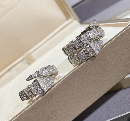 [AuraEcho]SERPENTI LARGE RING SILVER DIAMOND PAVED