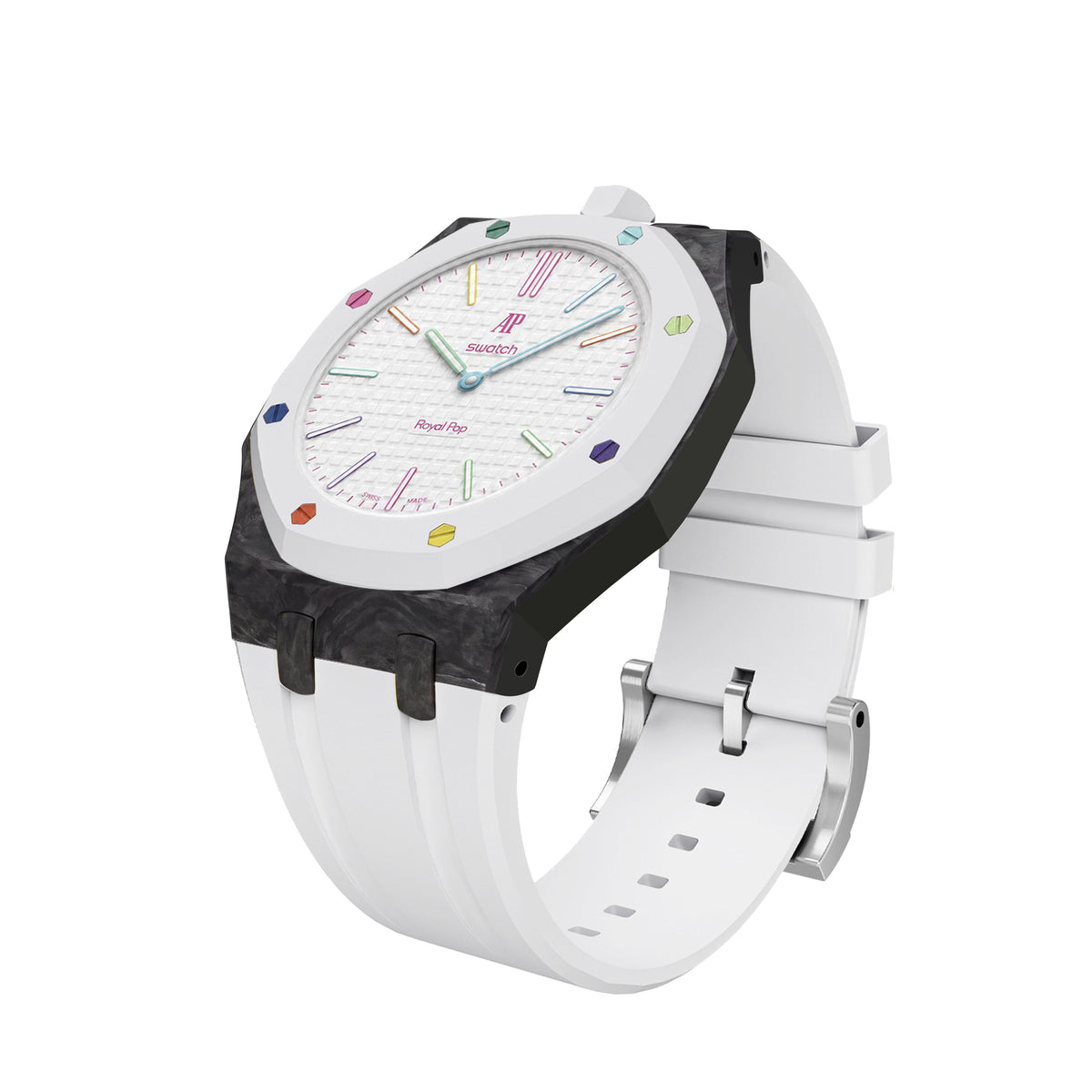 [AuraEcho]Royal Oak Pop Exclusive Carbon‑fiber Case & Silicone Strap(Only Strap)