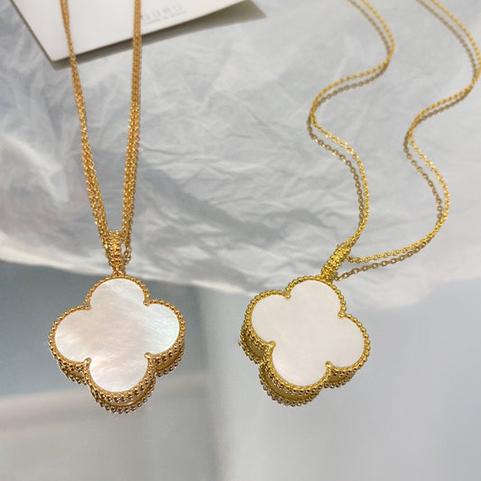 [AuraEcho]CLOVER 25MM MOP LARGE PENDANT NECKLACE