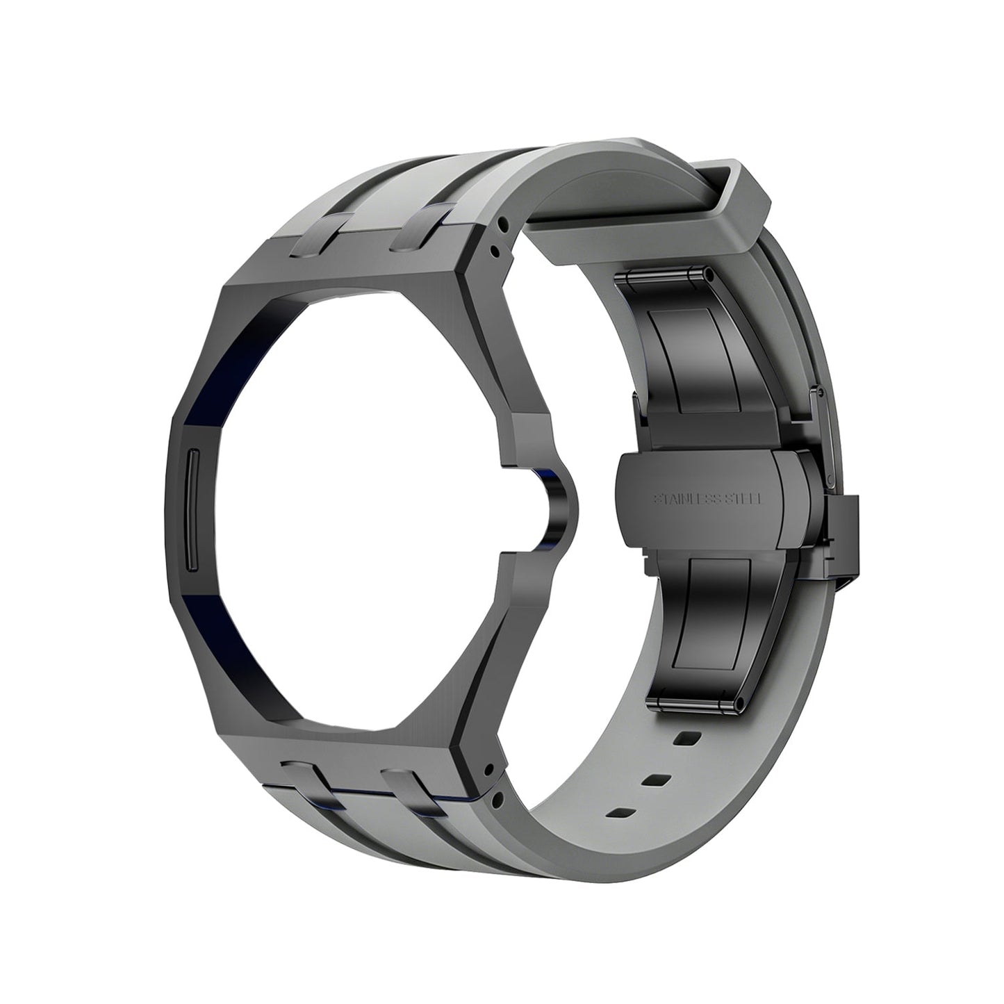[AuraEcho]Oak Pop Black Steel Case & Silicone Strap(Only Strap)