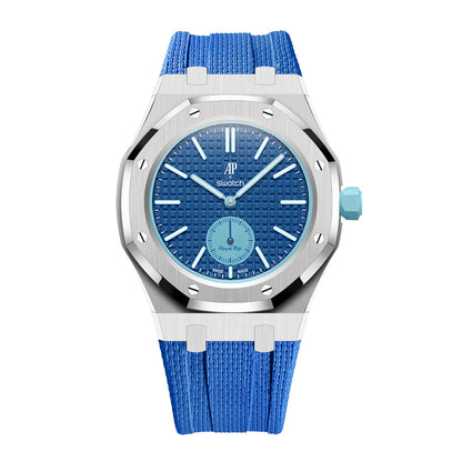 [AuraEcho]Steel Case & Fluoroelastomer Strap Full‑wrap Embedded Watch Band