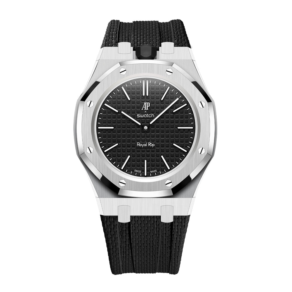 [AuraEcho]Steel Case & Fluoroelastomer Strap Full‑wrap Embedded Watch Band