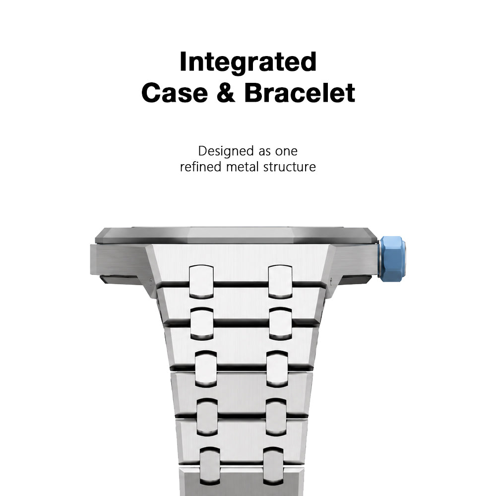[AuraEcho]Royal Oak Pop Exclusive Steel Case & Strap Full‑wrap Embedded Watch Band (AP6013A)