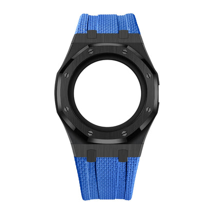 [AuraEcho]Steel Case & Fluoroelastomer Strap Full‑wrap Embedded Watch Band