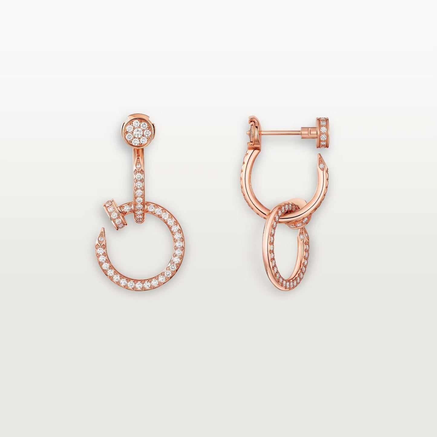 [AuraEcho]JUSTE FULL DIAMOND DOUBLE EARRINGS