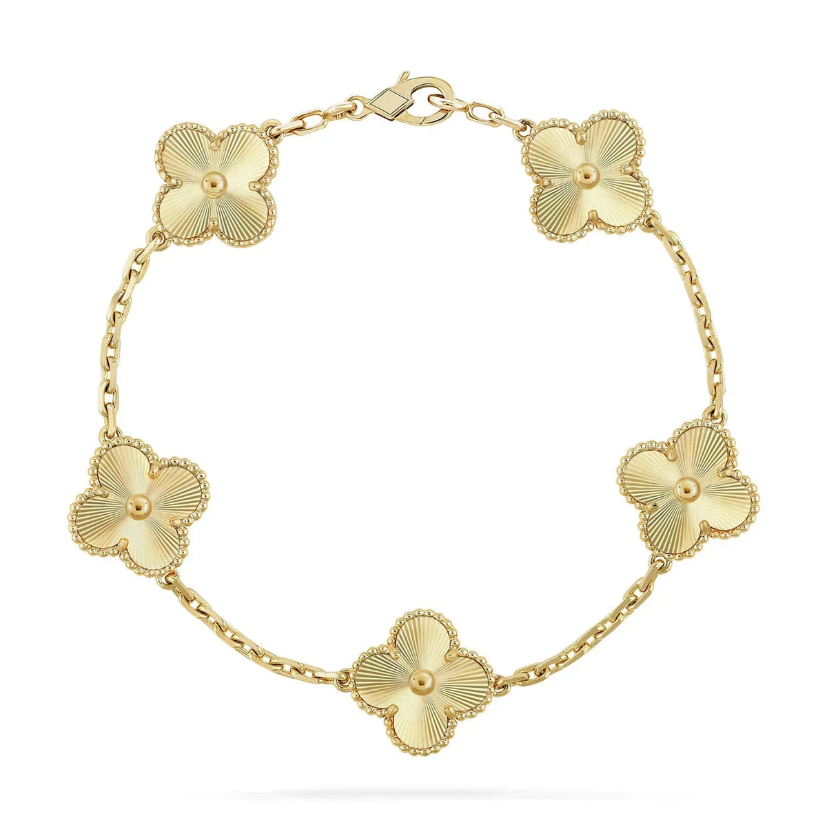 [AuraEcho] CLASH & Clover Laser 5-Motif & LOVE Brushed Bracelet Stack Set