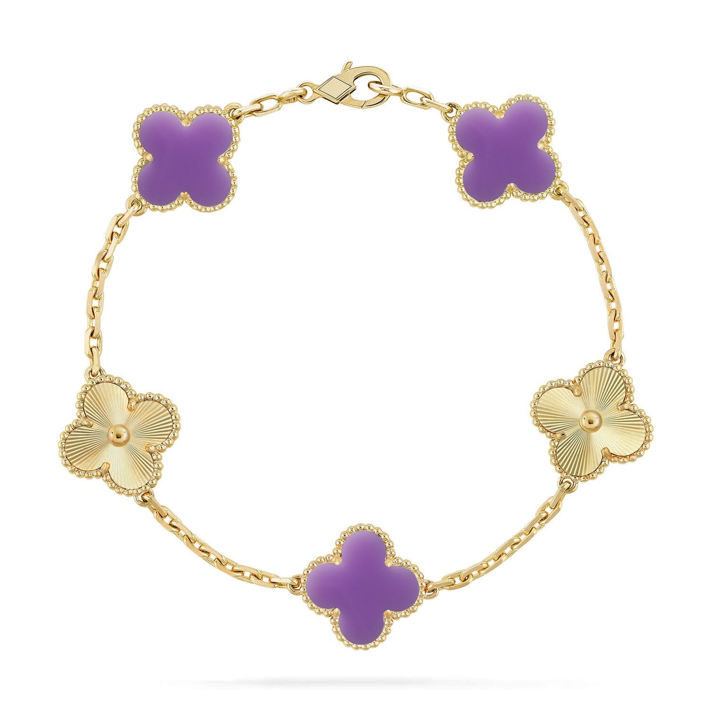 [AuraEcho]CLOVER 5 MOTIF LIGHT PURPLE BRACELET COLLECTION