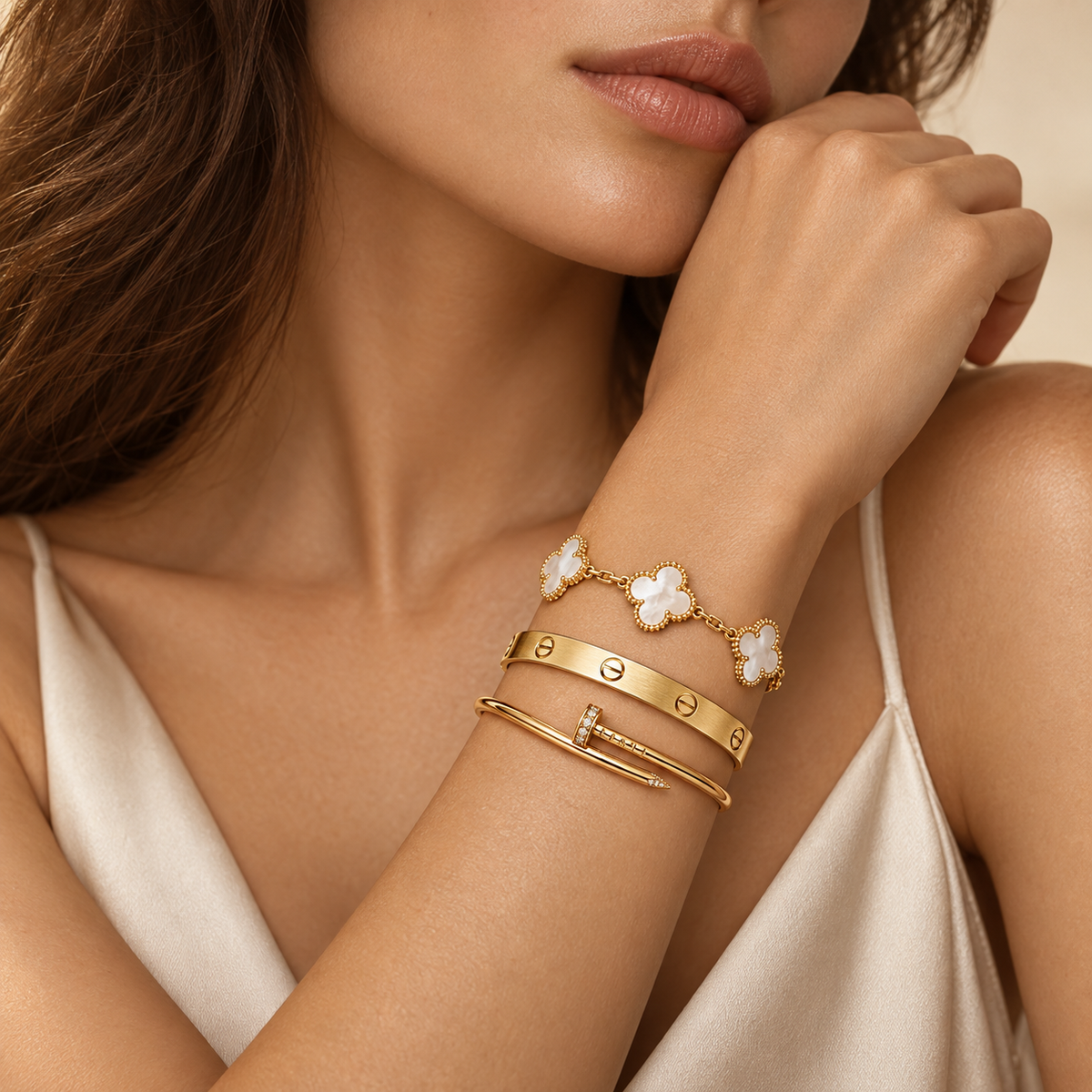 [AuraEcho]Clover & Lover & Juste Bracelet Stack Set