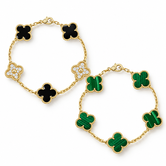 [AuraEcho]Clover 5 Motifs  Duo Bracelet Stack Set