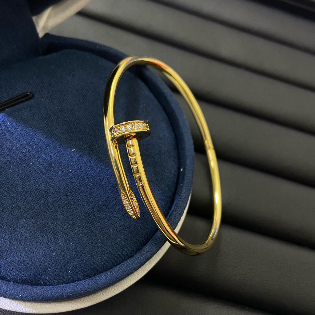 [AuraEcho] Clover & Love & Juste 3-Piece Gold Bracelet Stack Set