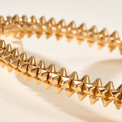 [AuraEcho] CLASH & Clover Laser 5-Motif & LOVE Brushed Bracelet Stack Set