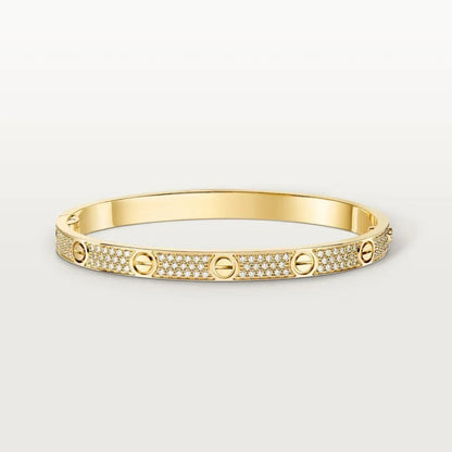 [AuraEcho] LOVE  Classic & Diamond-Paved Bracelet Stack Set