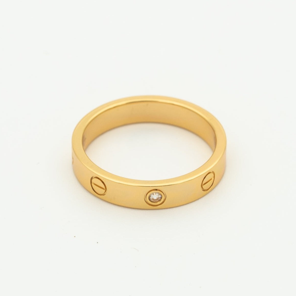 [AuraEcho]LOVE RING 4MM 1 DIAMOND PINK GOLD