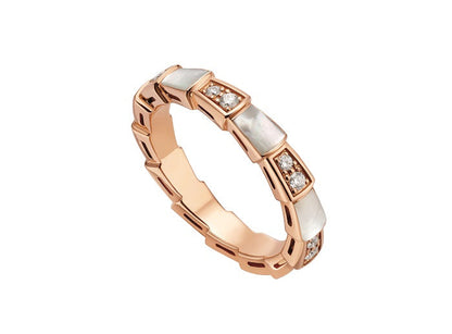 [AuraEcho]SERPENTI RING PINK GOLD DIAMOND MOP 3MM