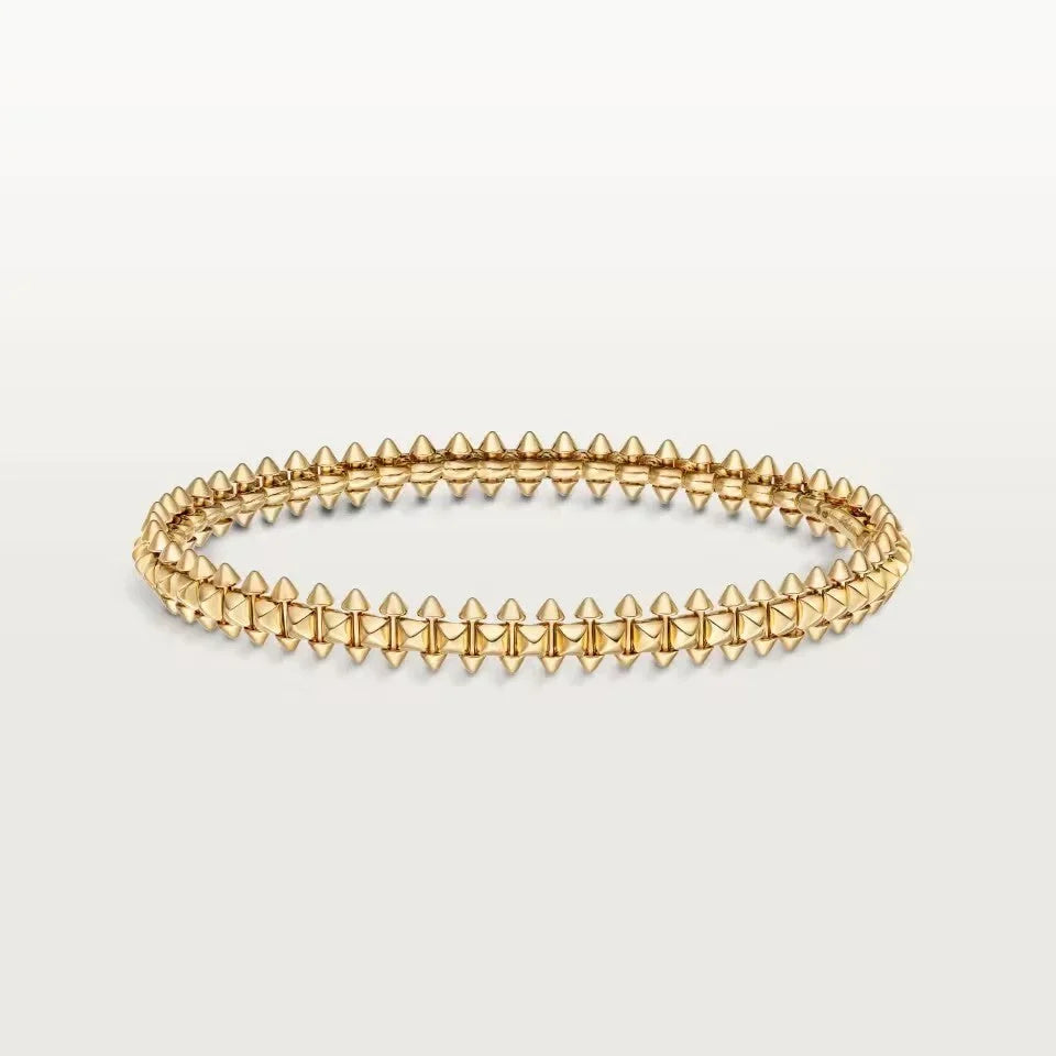 [AuraEcho] CLASH & Clover Laser 5-Motif & LOVE Brushed Bracelet Stack Set