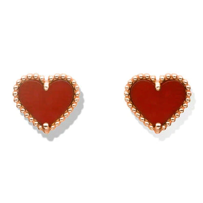 [AuraEcho]HEART CARNELIAN STUD EARRINGS