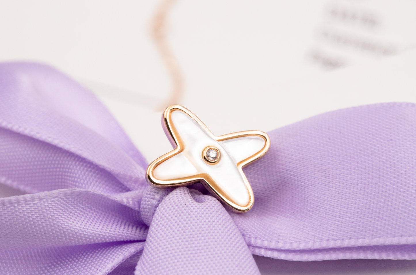 [AuraEcho]JEUX DE WHITE MOP ROSE GOLD DIAMOND EARRINGS