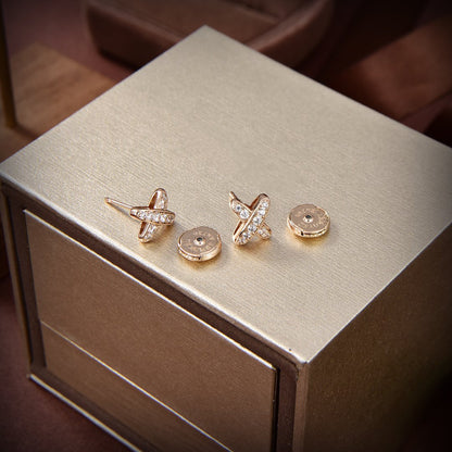 [AuraEcho]JEUX DE GOLD DIAMOND EARRINGS